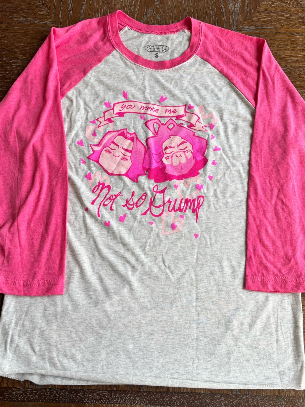 Game Grumps Ladies Pink Raglan Graphic Tee - "Not So Grump"